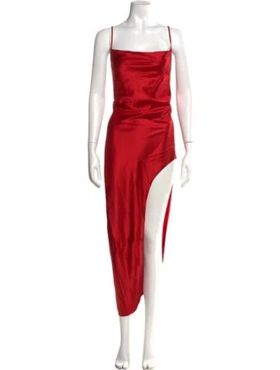 Pre-owned Fleur Du Mal Silk Long Dress In Red