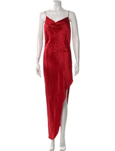 Pre-owned Fleur Du Mal Silk Long Dress In Red