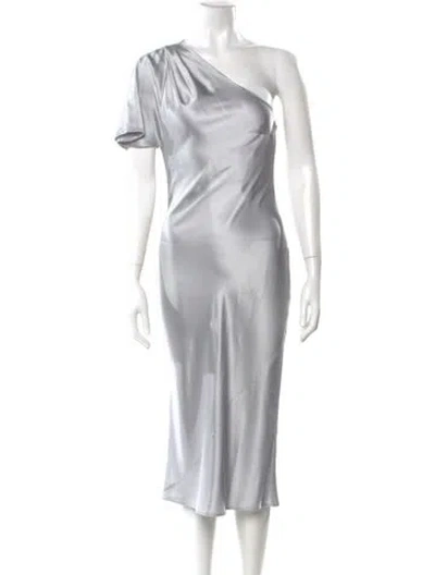 Pre-owned Fleur Du Mal Silk Long Dress In Silver