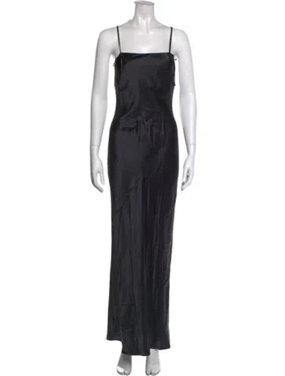 Pre-owned Fleur Du Mal Silk Long Dress W/ Tags In Black
