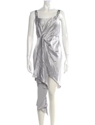 Pre-owned Fleur Du Mal Silk Long Dress W/ Tags In Gray