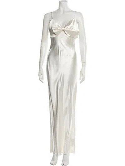 Pre-owned Fleur Du Mal Silk Long Dress W/ Tags In Neutral