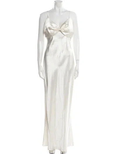 Pre-owned Fleur Du Mal Silk Long Dress W/ Tags In Neutral