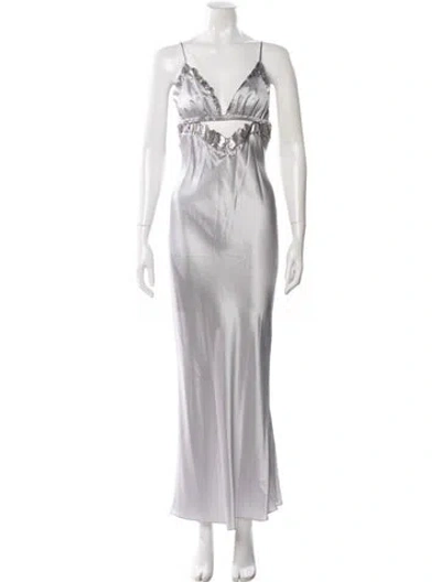 Pre-owned Fleur Du Mal Silk Long Dress W/ Tags In Neutral