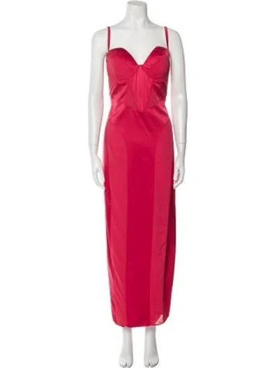 Pre-owned Fleur Du Mal Silk Long Dress W/ Tags In Red