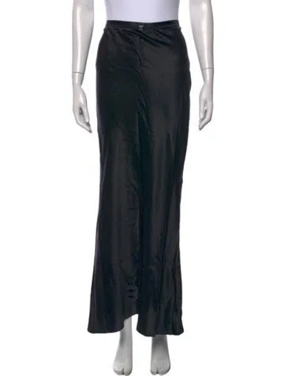Pre-owned Fleur Du Mal Silk Long Skirt In Black