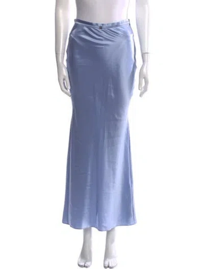 Pre-owned Fleur Du Mal Silk Long Skirt In Blue
