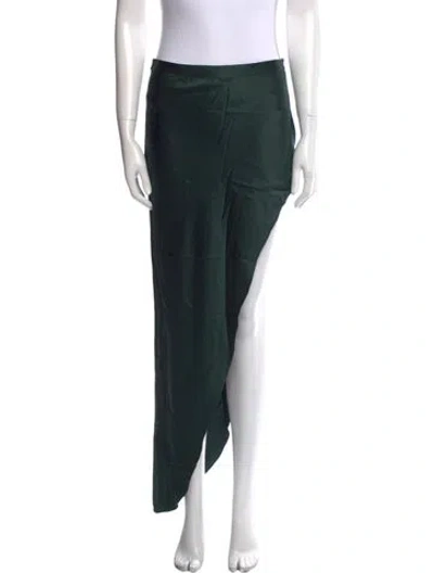 Pre-owned Fleur Du Mal Silk Long Skirt In Green