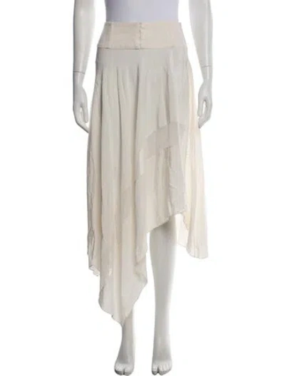Pre-owned Fleur Du Mal Silk Long Skirt In Neutrals