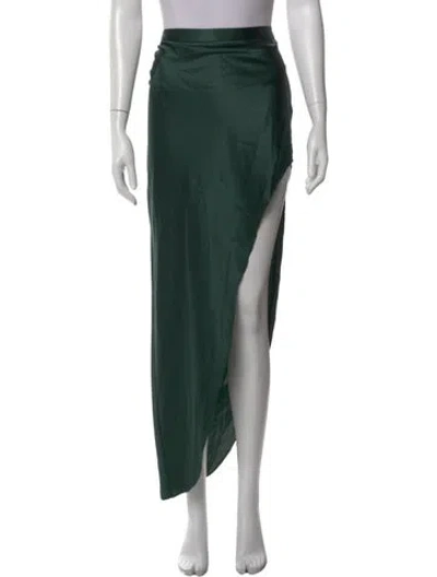 Pre-owned Fleur Du Mal Silk Long Skirt W/ Tags In Green