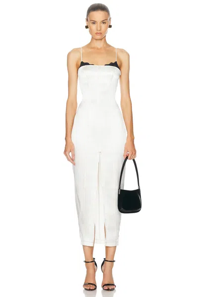 Fleur Du Mal Silk Maxi Dress With Lace Cups In Ivory