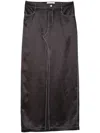 Fleur Du Mal Long Silk Skirt In Black