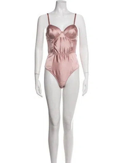 Pre-owned Fleur Du Mal Silk Mesh Accents Pajamas In Pink