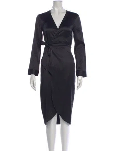 Pre-owned Fleur Du Mal Silk Midi Length Dress In Black