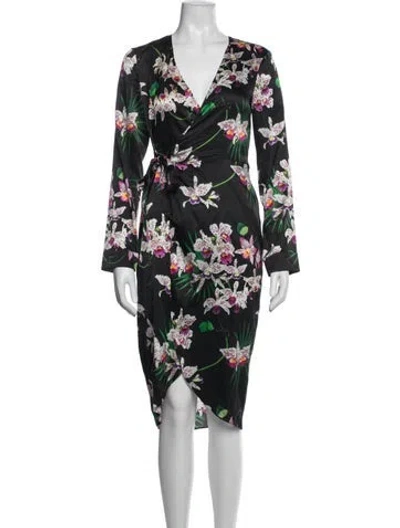Pre-owned Fleur Du Mal Silk Midi Length Dress In Black
