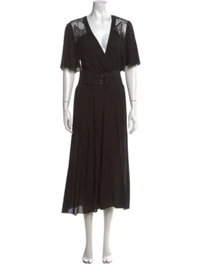 Pre-owned Fleur Du Mal Silk Midi Length Dress In Black