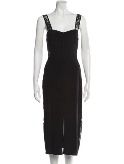 Pre-owned Fleur Du Mal Silk Midi Length Dress In Black