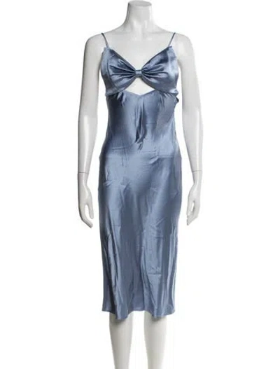 Pre-owned Fleur Du Mal Silk Midi Length Dress In Blue