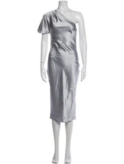 Pre-owned Fleur Du Mal Silk Midi Length Dress In Blue