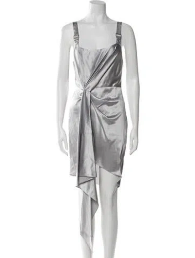 Pre-owned Fleur Du Mal Silk Midi Length Dress In Gray