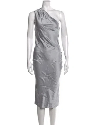 Pre-owned Fleur Du Mal Silk Midi Length Dress In Gray