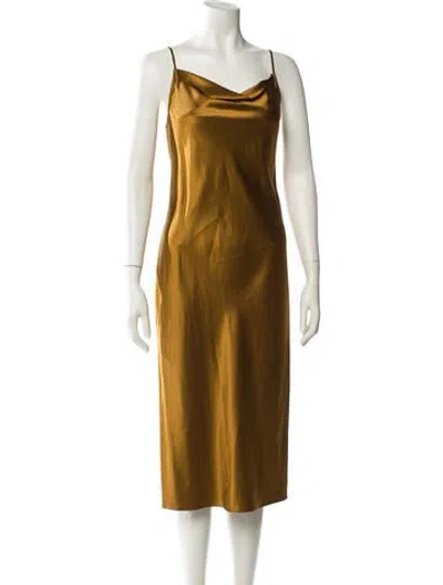 Pre-owned Fleur Du Mal Silk Midi Length Dress In Green