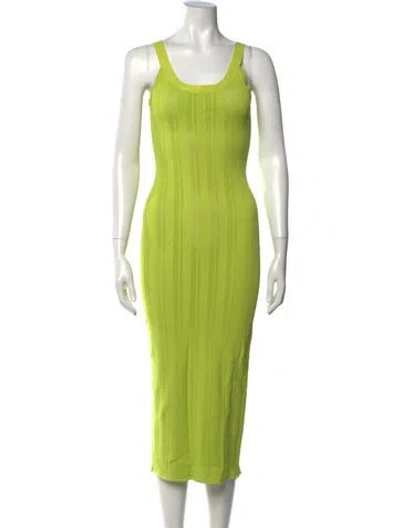 Pre-owned Fleur Du Mal Silk Midi Length Dress In Green