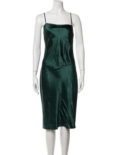 Pre-owned Fleur Du Mal Silk Midi Length Dress In Green