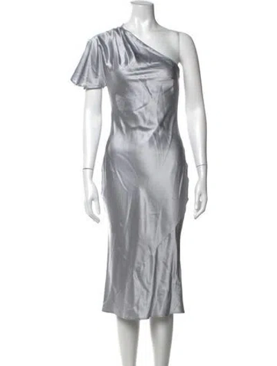 Pre-owned Fleur Du Mal Silk Midi Length Dress In Grey