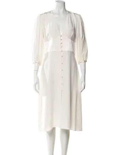 Pre-owned Fleur Du Mal Silk Midi Length Dress In Neutral
