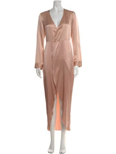Pre-owned Fleur Du Mal Silk Midi Length Dress In Pink