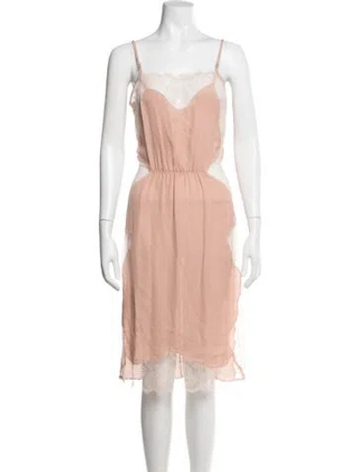 Pre-owned Fleur Du Mal Silk Midi Length Dress In Pink