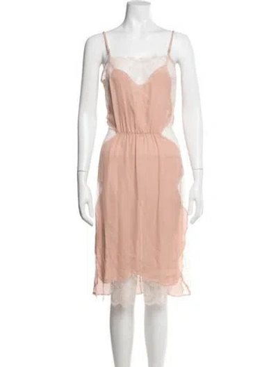 Pre-owned Fleur Du Mal Silk Midi Length Dress In Pink
