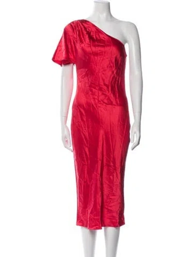Pre-owned Fleur Du Mal Silk Midi Length Dress In Red