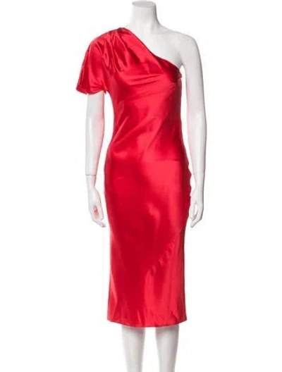 Pre-owned Fleur Du Mal Silk Midi Length Dress In Red