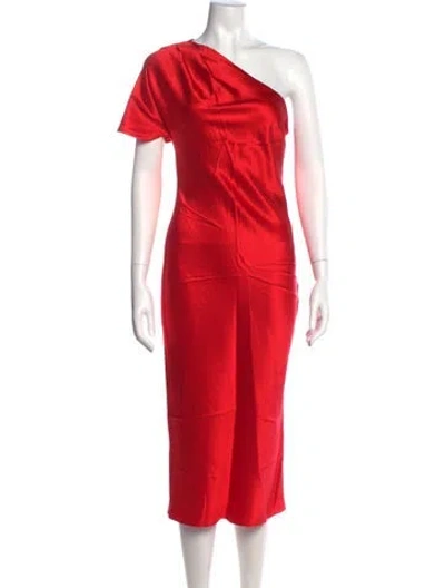 Pre-owned Fleur Du Mal Silk Midi Length Dress In Red