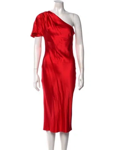 Pre-owned Fleur Du Mal Silk Midi Length Dress In Red