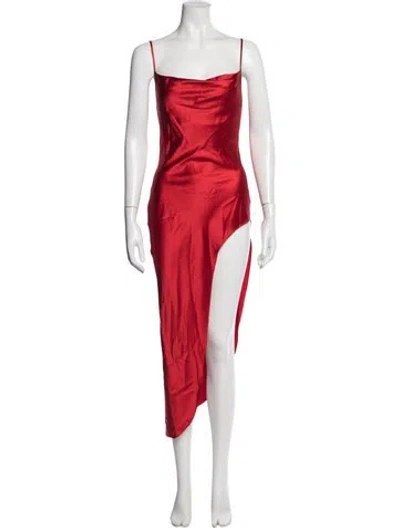 Pre-owned Fleur Du Mal Silk Midi Length Dress In Red