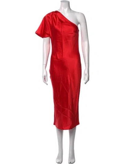 Pre-owned Fleur Du Mal Silk Midi Length Dress In Red