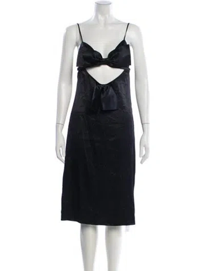 Pre-owned Fleur Du Mal Silk Midi Length Dress W/ Tags In Black