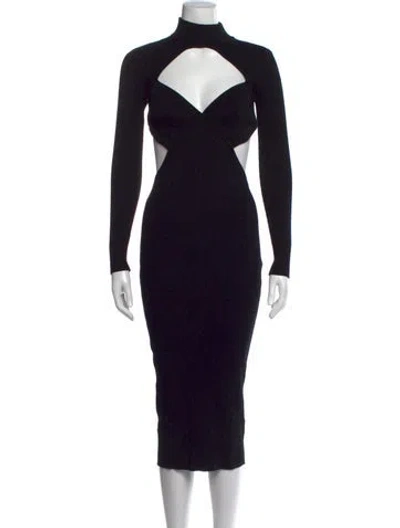 Pre-owned Fleur Du Mal Silk Midi Length Dress W/ Tags In Black