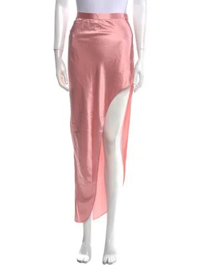 Pre-owned Fleur Du Mal Silk Midi Length Skirt In Pink
