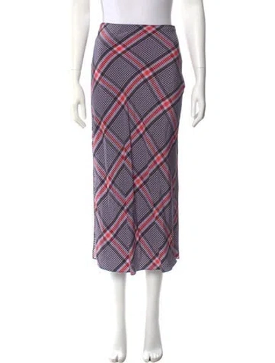 Pre-owned Fleur Du Mal Silk Midi Length Skirt In Purple