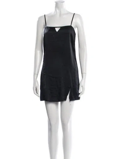 Pre-owned Fleur Du Mal Silk Mini Dress In Black