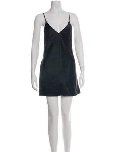 Pre-owned Fleur Du Mal Silk Mini Dress In Black