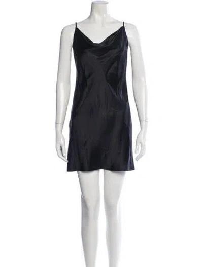 Pre-owned Fleur Du Mal Silk Mini Dress In Black