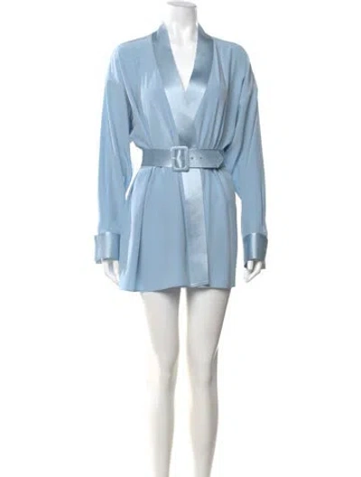 Pre-owned Fleur Du Mal Silk Mini Dress In Blue