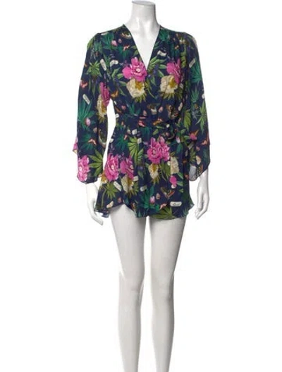 Pre-owned Fleur Du Mal Silk Mini Dress In Blue