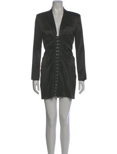 Pre-owned Fleur Du Mal Silk Mini Dress In Gray
