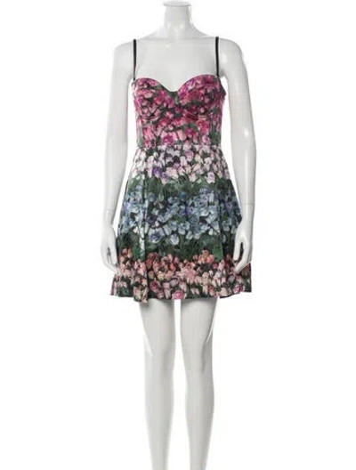 Pre-owned Fleur Du Mal Silk Mini Dress In Green